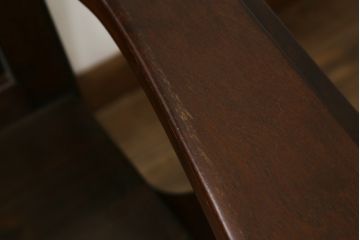 中古　美品　松本民芸家具　シックな大人の空間を演出する羽根付ベンチ(長椅子、二人掛けベンチ、板座)(R-063983)