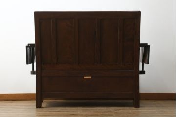 中古　美品　松本民芸家具　シックな大人の空間を演出する羽根付ベンチ(長椅子、二人掛けベンチ、板座)(R-063983)