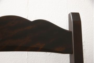 北海道民芸家具　背板のデザインがかわいらしいチェア(ダイニングチェア、椅子、イス、板座チェア、ヴィンテージ)(R-063987)
