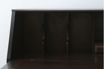 中古　北海道民芸家具　シックな片袖ライティングビューロー(ワークデスク、簿記机、机、在宅ワーク、在宅用)(定価約28万8千円)(R-063989)