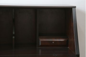 中古　北海道民芸家具　シックな片袖ライティングビューロー(ワークデスク、簿記机、机、在宅ワーク、在宅用)(定価約28万8千円)(R-063989)