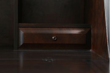 中古　北海道民芸家具　シックな片袖ライティングビューロー(ワークデスク、簿記机、机、在宅ワーク、在宅用)(定価約28万8千円)(R-063989)