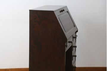 中古　北海道民芸家具　シックな片袖ライティングビューロー(ワークデスク、簿記机、机、在宅ワーク、在宅用)(定価約28万8千円)(R-063989)