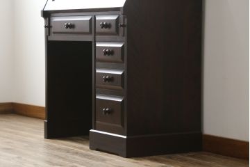 中古　北海道民芸家具　シックな片袖ライティングビューロー(ワークデスク、簿記机、机、在宅ワーク、在宅用)(定価約28万8千円)(R-063989)