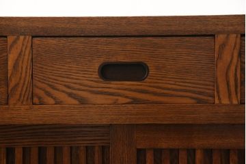 中古　ニレ材　上質な和の空間を演出する水屋箪笥サイドボード(サイドキャビネット、収納棚、戸棚、引き出し)(R-063993)