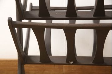 和製ビンテージ　希少　オールドマルニ(maruni)(マルニ木工)　シンプルなデザインの折り畳みマガジンラック(本立て、収納、ヴィンテージ)(R-063994)