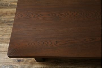 和製アンティーク　総欅(ケヤキ)材　和モダンデザインのシンプルな座卓(センターテーブル、ローテーブル、食卓)(R-064000)