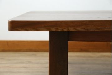 和製アンティーク　総欅(ケヤキ)材　和モダンデザインのシンプルな座卓(センターテーブル、ローテーブル、食卓)(R-064000)