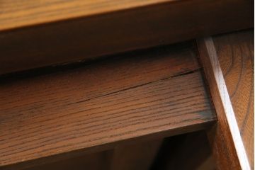 和製アンティーク　総欅(ケヤキ)材　和モダンデザインのシンプルな座卓(センターテーブル、ローテーブル、食卓)(R-064000)