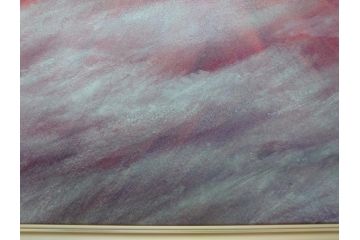 福王寺法林　文化勲章　赤富士　P10号サイズ程度　絵画(共箱付き、共シール、朝富士、額装)(R-064005)