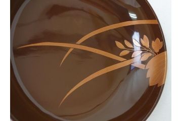 明治〜大正　桐材　金銀蒔絵　輪島塗り　木製漆器　漆器の色合いと蒔絵の組み合わせが美しい吸物椀6客セット(和食器、お椀)(R-064007)