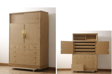 中古　最高級品　広島・府中家具　松創(MATSUSO)　木匠・多々納邦男　しっとりとした気品を漂わせる総桐箪笥(胴丸、桐たんす、和タンス、着物箪笥、引き出し、衣装箪笥)(定価約200万円)　(R-064012)