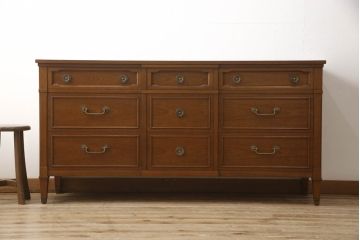 中古　DREXEL HERITAGE(ドレクセルヘリテイジ)　Triune(トライユン)　上品な佇まいが魅力のマホガニー材製サイドボード(サイドチェスト、引き出し)(定価約70万円)(R-064016)
