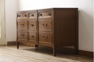 中古　DREXEL HERITAGE(ドレクセルヘリテイジ)　Triune(トライユン)　上品な佇まいが魅力のマホガニー材製サイドボード(サイドチェスト、引き出し)(定価約70万円)(R-064016)