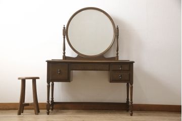 中古　美品　横浜クラシック家具　ノックオンウッド(knockonwood)　Hand Made　上品なデザインが魅力のドレッサー(鏡台、化粧台、ミラー)(R-064018)