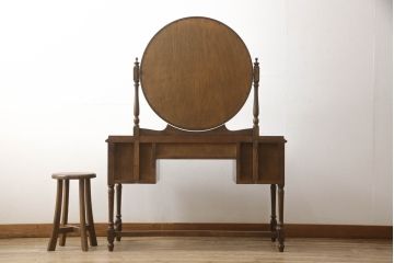中古　美品　横浜クラシック家具　ノックオンウッド(knockonwood)　Hand Made　上品なデザインが魅力のドレッサー(鏡台、化粧台、ミラー)(R-064018)