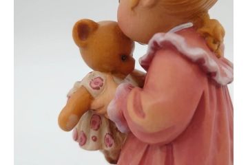 イタリア　ANRI(アンリ)　「Wake Up Kiss(約17.5cm)」 「Little　nanny(約16.5cm)」　「Bunny Hug(約18cm)」　SarahKay(サラ・ケイ)　木彫り人形3体(置物、ウッドドール)(R-064022)