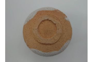 宮本武芳　深川庵　宮乃本窯　志野　茶碗(志埜、抹茶碗、茶道具、茶器、和食器、共箱付き)(R-064023)