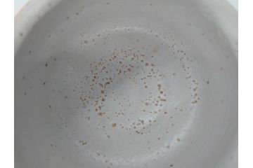 宮本武芳　深川庵　宮乃本窯　志野　茶碗(志埜、抹茶碗、茶道具、茶器、和食器、共箱付き)(R-064023)