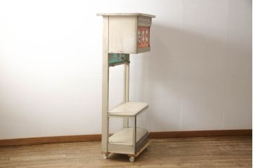 和製アンティーク　タイル貼りの土台付き　小振りなサイズが珍しいタバコ屋さんのガラスケース(ショーケース、陳列棚、店舗什器、たばこ、煙草)(R-064031)