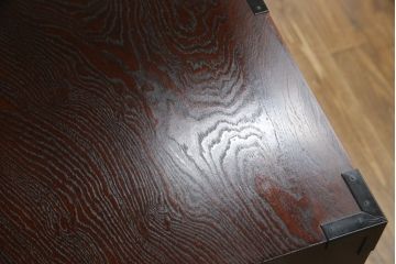 中古　欅産業　木目が美しく高級感溢れる漆塗りの仙台箪笥 (衣装箪笥、和タンス、引き出し、収納たんす、整理箪笥)(R-064033)