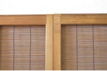 アンティーク建具　情緒あふれる空間づくりにおすすめの夏戸4枚セット(簾戸、御簾戸、簀戸、葭戸、夏障子、すど、引き戸)(R-064041)
