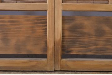 アンティーク建具　情緒あふれる空間づくりにおすすめの夏戸4枚セット(簾戸、御簾戸、簀戸、葭戸、夏障子、すど、引き戸)(R-064041)