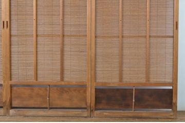 アンティーク建具　情緒あふれる空間づくりにおすすめの夏戸4枚セット(簾戸、御簾戸、簀戸、葭戸、夏障子、すど、引き戸)(R-064041)