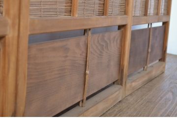 アンティーク建具　情緒あふれる空間づくりにおすすめの夏戸4枚セット(簾戸、御簾戸、簀戸、葭戸、夏障子、すど、引き戸)(R-064041)