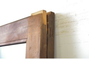 アンティーク建具　上手物!!　大正ロマン　マス目の面取りが丁寧なガラス戸2枚セット(引き戸)(R-064044)