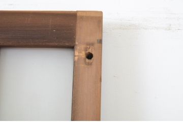 アンティーク建具　和の空間づくりにおすすめの玄関戸2枚セット(ガラス戸、引き戸、格子戸)(R-064046)