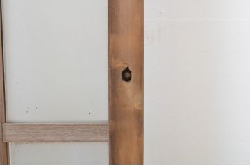 アンティーク建具　和の空間づくりにおすすめの玄関戸2枚セット(ガラス戸、引き戸、格子戸)(R-064046)