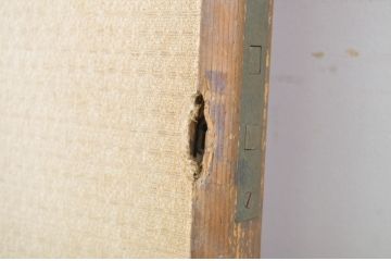 アンティーク建具　柾目の美しい板戸1枚(帯戸、引き戸)(R-064047)