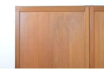 アンティーク建具　柾目の美しい板戸2枚セット(帯戸、引き戸)(R-064048)