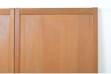 アンティーク建具　柾目の美しい板戸2枚セット(帯戸、引き戸)(R-064048)