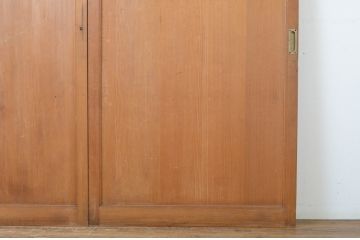 アンティーク建具　柾目の美しい板戸2枚セット(帯戸、引き戸)(R-064048)
