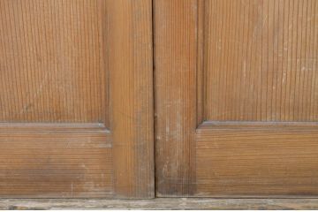 アンティーク建具　柾目の美しい板戸2枚セット(帯戸、引き戸)(R-064048)