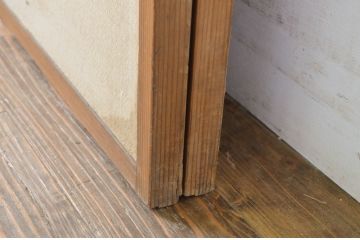 アンティーク建具　柾目の美しい板戸2枚セット(帯戸、引き戸)(R-064048)