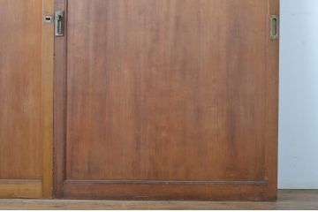 アンティーク建具　柾目の美しい板戸2枚セット(帯戸、引き戸)(R-064049)