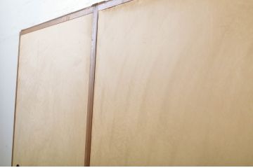 アンティーク建具　柾目の美しい板戸2枚セット(帯戸、引き戸)(R-064049)