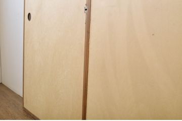 アンティーク建具　柾目の美しい板戸2枚セット(帯戸、引き戸)(R-064049)