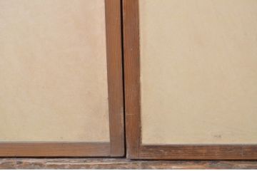 アンティーク建具　柾目の美しい板戸2枚セット(帯戸、引き戸)(R-064049)