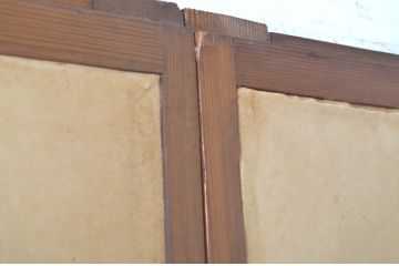 アンティーク建具　柾目の美しい板戸2枚セット(帯戸、引き戸)(R-064049)