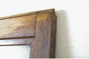 アンティーク建具　シンプルなデザインで取り入れやすい背の高いガラス戸1枚(引き戸)(R-064050)