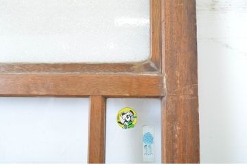 アンティーク建具　シンプルなデザインで取り入れやすい背の高いガラス戸1枚(引き戸)(R-064050)