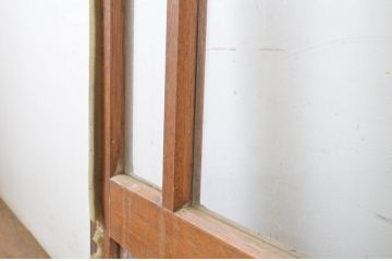 アンティーク建具　シンプルなデザインで取り入れやすい背の高いガラス戸1枚(引き戸)(R-064050)