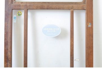 アンティーク建具　シンプルなデザインで取り入れやすい背の高いガラス戸1枚(引き戸)(R-064050)