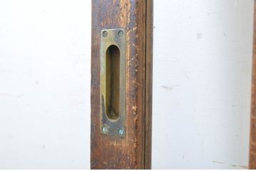 アンティーク建具　シンプルなデザインで取り入れやすい背の高いガラス戸1枚(引き戸)(R-064050)