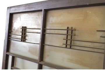 アンティーク建具　大正ロマン溢れる背の高い扉1枚(ドア、片開き戸、ガラス扉)(R-064051)