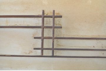 アンティーク建具　大正ロマン溢れる背の高い扉1枚(ドア、片開き戸、ガラス扉)(R-064051)